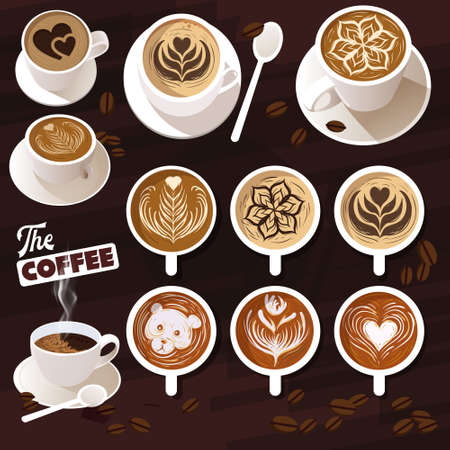 Coffee Cafe Theme Element Vector Illustrationのイラスト素材