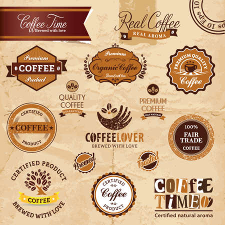 Coffee Cafe Theme Element Vector Illustrationのイラスト素材