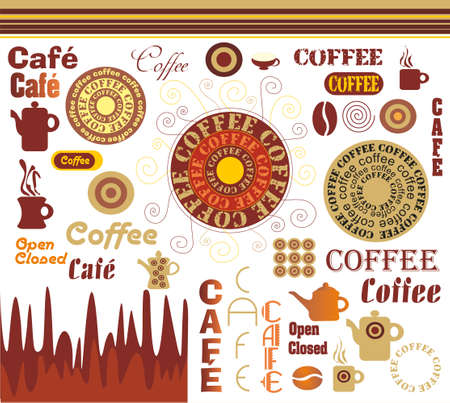 Coffee Cafe Theme Element Vector Illustrationのイラスト素材