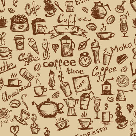 Coffee Cafe Theme Element Vector Illustrationのイラスト素材