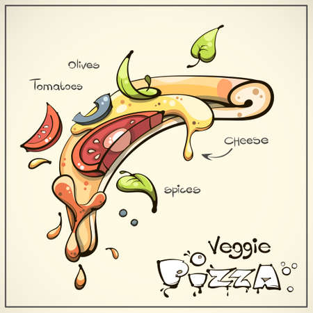 Pizza Food Graphic Design Illustrationのイラスト素材