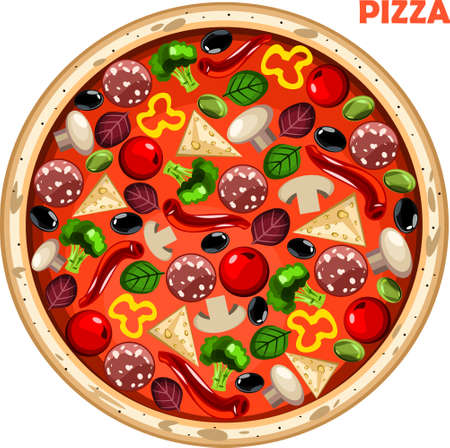 Pizza Food Graphic Design Illustrationのイラスト素材