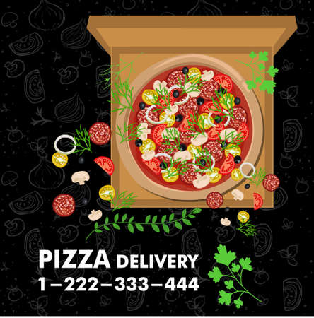 Pizza Food Graphic Design Illustrationのイラスト素材