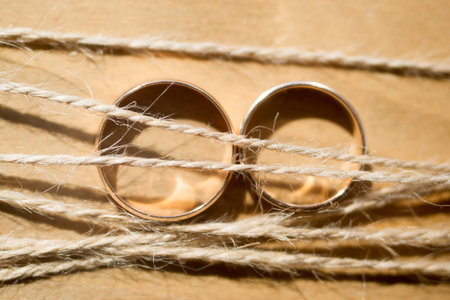 wedding rings and string