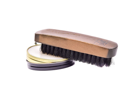 Brush with White Wax on White Isolate Backgroundの写真素材