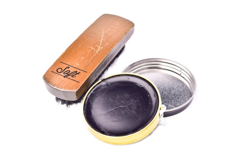 Brush with Black Wax on White Isolate Backgroundの写真素材