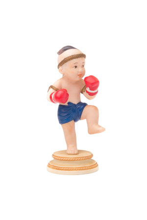 Thai Boxing Doll on White Isolate Backgroundの写真素材