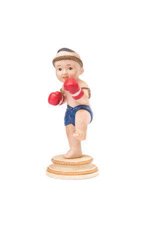 Thai Boxing Doll on White Isolate Backgroundの写真素材