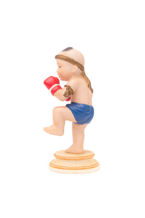 Thai Boxing Doll on White Isolate Backgroundの写真素材