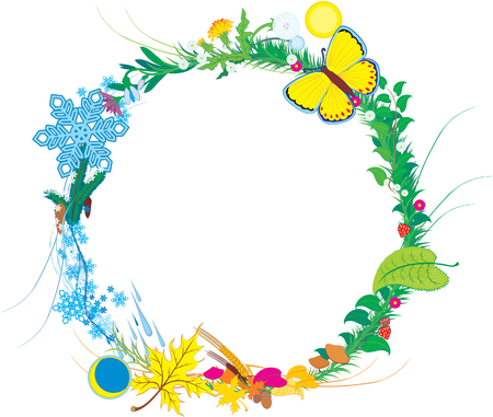 Frame four seasonsのイラスト素材