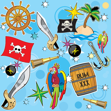 Vector Pirate backgroundのイラスト素材