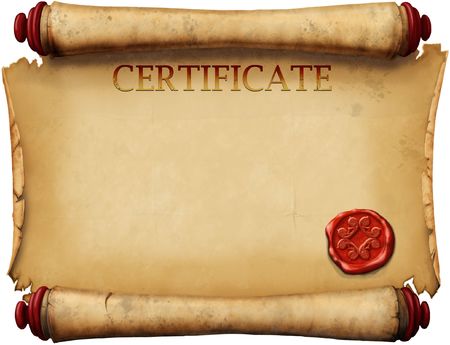 old form certificates with wax stampの写真素材