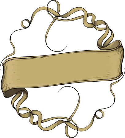 gracefully curved ribbon forming a circle isolated on white backgroundのイラスト素材