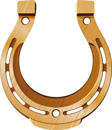 golden horseshoes luck symbol isolated on white backgroundのイラスト素材