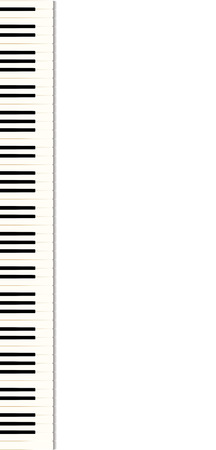 piano keys arranged vertically with shadow on white backgroundのイラスト素材