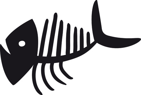 Sketch of fish skeleton blackのイラスト素材