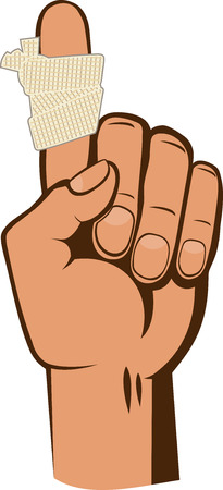 bandaged fingerのイラスト素材