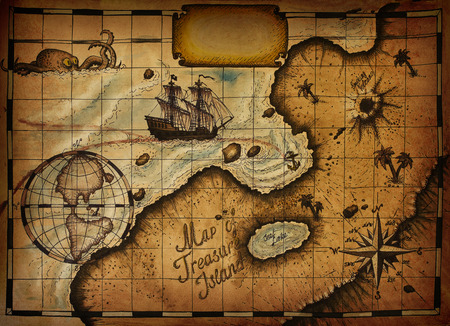 Map of Treasure Islandの写真素材