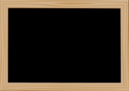 Blackboard with wooden frame with empty space for text on white backgroundのイラスト素材