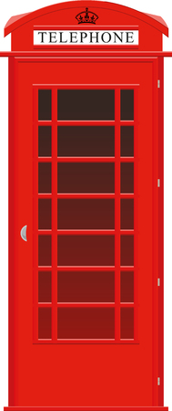 One symbol of the UK red street telephone boothのイラスト素材