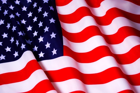 Waving American flagの写真素材