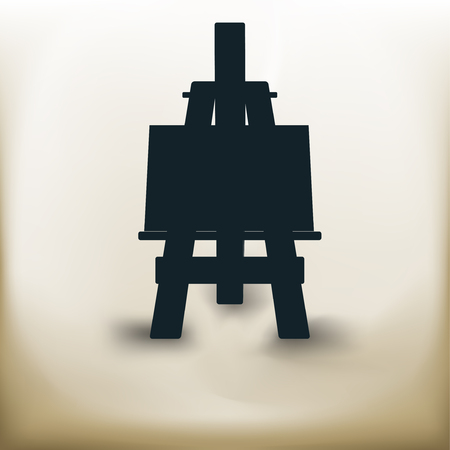 Simple symbolic image of an easel in full-lengthの写真素材