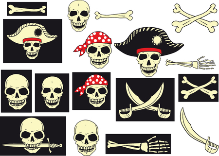 pirates Skull Setのイラスト素材