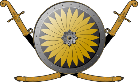 shield two saber Vector illustration.のイラスト素材