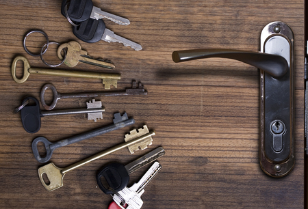 key wooden backgroundの写真素材