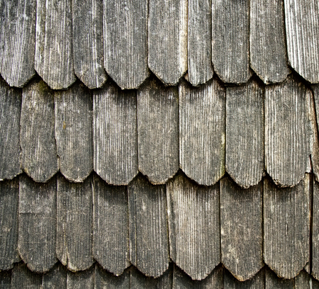 wooden roof tilesの写真素材