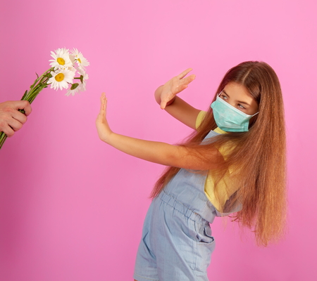 allergy flower maskの写真素材