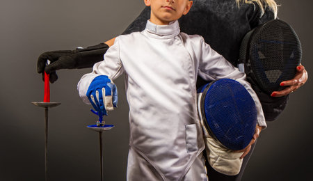 two rapiers fencersの写真素材