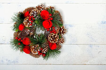 green christmas wreathの写真素材