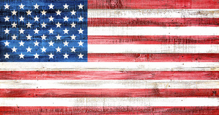 US flag wooden