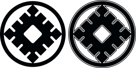 Ancient pagan Slavic and Scandinavian amulet symbol burdock Blackのイラスト素材