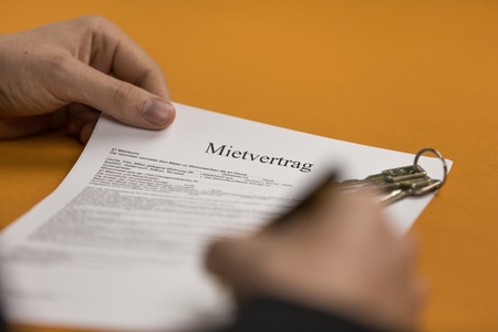 A lease is being signedの写真素材