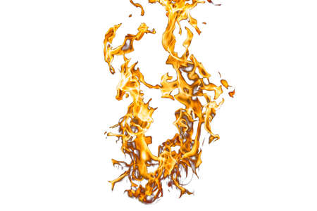 Flame of fire, isolated against white の写真素材