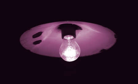 Factory lamp in radiant orchidの写真素材