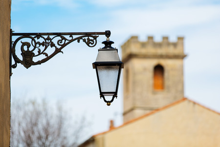 A street lamp in Arles Frankreichの写真素材