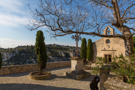 the chapel of Baux de Provenceの写真素材