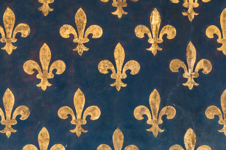 royal lilies painted on a wallの写真素材