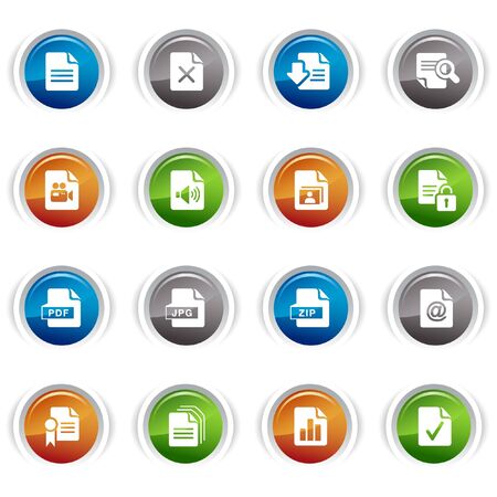Glossy Buttons - File format iconsのイラスト素材