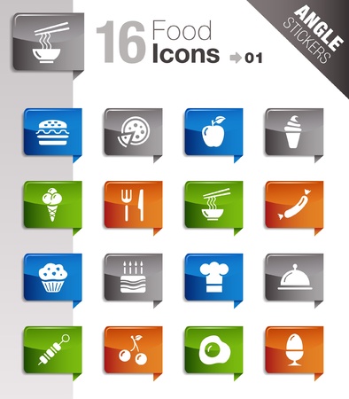 Angle Stickers - Food Icons のイラスト素材