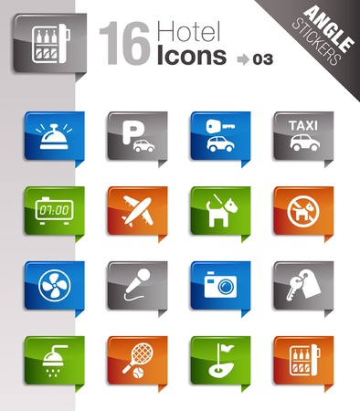 Angle Stickers - Hotel iconsのイラスト素材