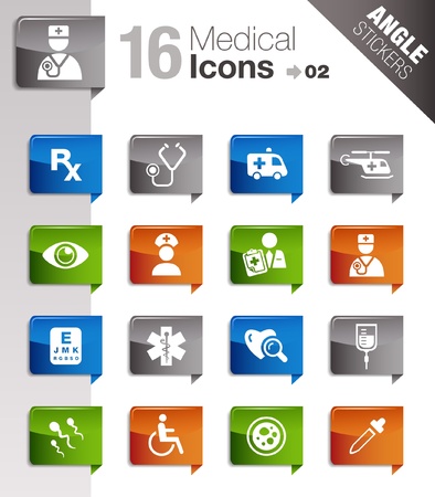 Angle Stickers - medical iconsのイラスト素材