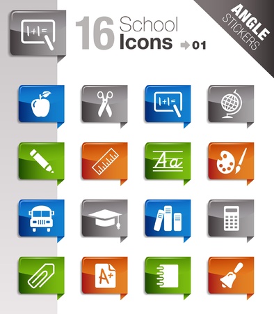 Angle Stickers - School Iconsのイラスト素材