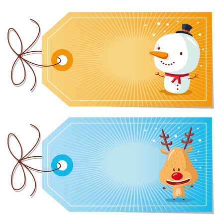 christmas gift tagsのイラスト素材
