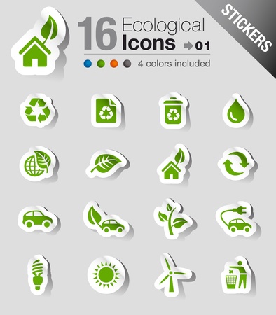 Stickers - Ecological Iconsのイラスト素材
