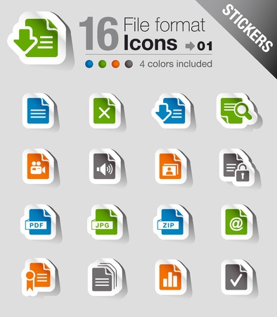 Stickers - File format iconsのイラスト素材