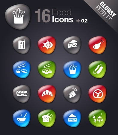 Glossy Pebbles - Food Iconsのイラスト素材